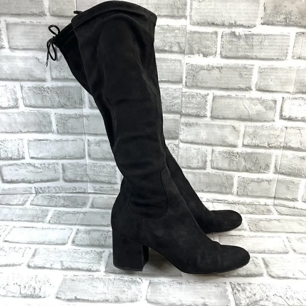 Sam Edelman Vinney Women's Size 8.5 Black Round Toe Stretch Knee High Boots